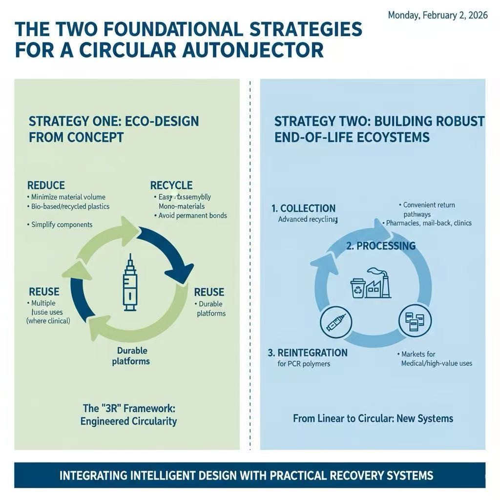 The two foundational strategies for a circular autonjectors