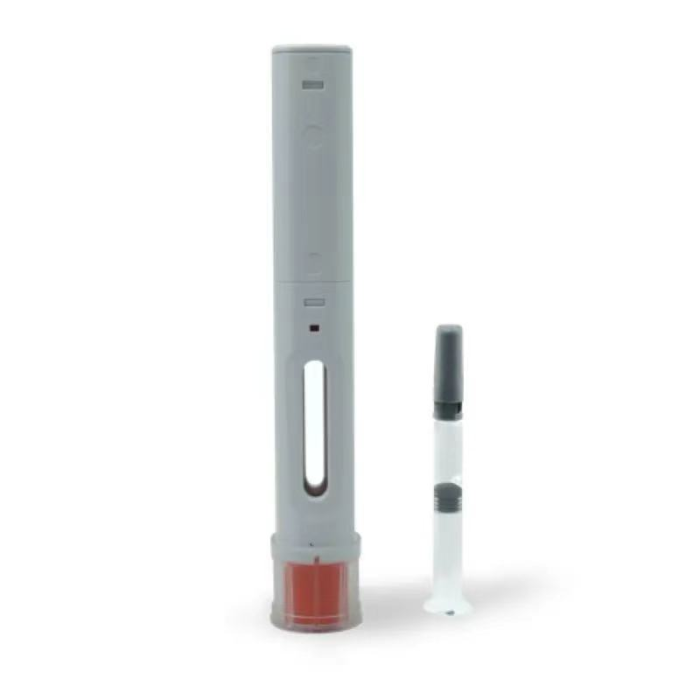 Disposable auto-injector pen with 1mL PFS and orange safety cap for subcutaneous injection