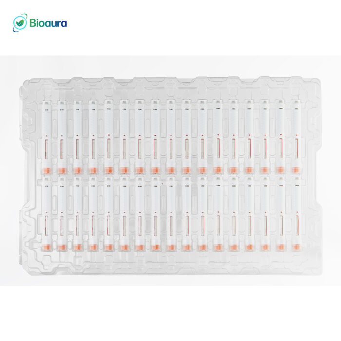 2-step prefilled auto injectors organized in a medical grade tray
