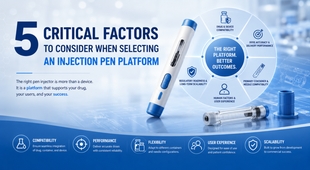 injection pen pen injector injection device drug-device compatibility injection pen development pen injector platform reusable injection pen pharmaceutical drug delivery primary container compatibility injection device development